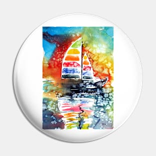 Sailboat at sunset Pin