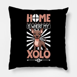 Home is with my Xoloitzcuintle Pillow