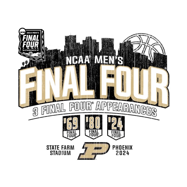 Purdue Boilermakers Final Four 2024 Basketball Vintage Gray by johnhawilsion