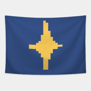 Yellow Sparkle Pixel Art Tapestry