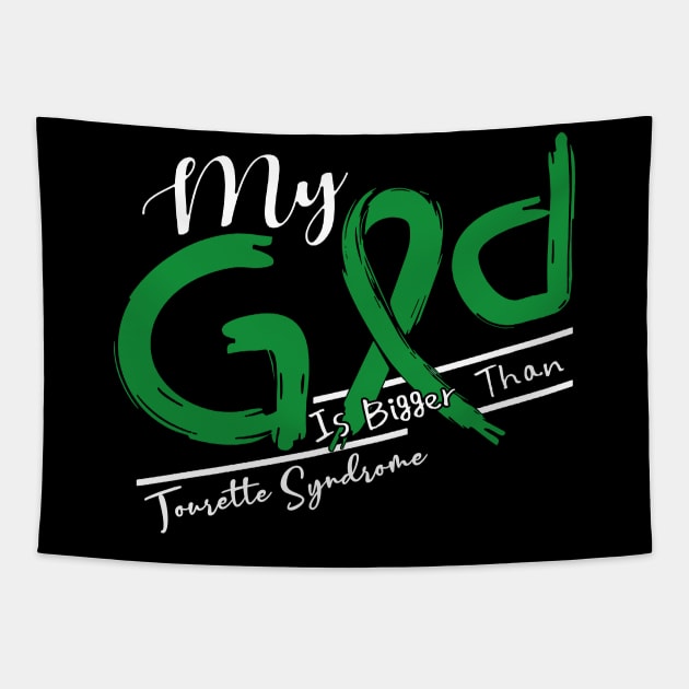 Tourette Syndrome Awareness My God Is Stronger - In This Family No One Fights Alone Tapestry by BoongMie