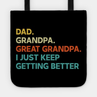 Retro dad grandpa great grandpa fathers day funny Tote