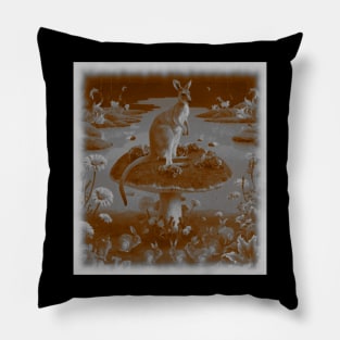 AI generated Kangaroo sitting on mushroom Pillow