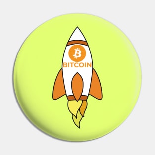 To The Moon Rocket Bitcoin Pin