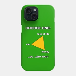 Choose your cat, money, love of life Phone Case