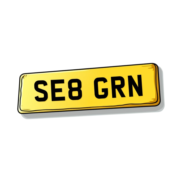 SE8 GRN Greenwich Number Plate by We Rowdy