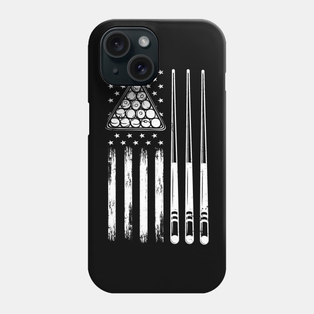 American Flag Billiard Pool Player Phone Case by Happy Shirt