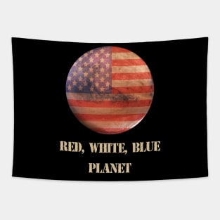 Red planet Mars American Flag Tapestry