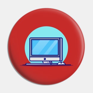 Computer Desktop With Mouse Cartoon Vector Icon Illustration (2) Pin