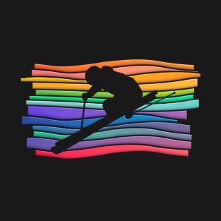 Colorful Stripy Skier T-Shirt