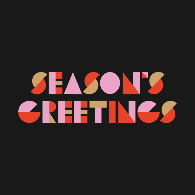 Cute Pink Seasons Greetings Christmas by Asilynn