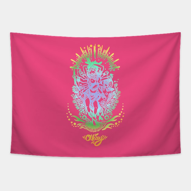 Western Kali - Multi Color Line Tapestry by CEFrusher