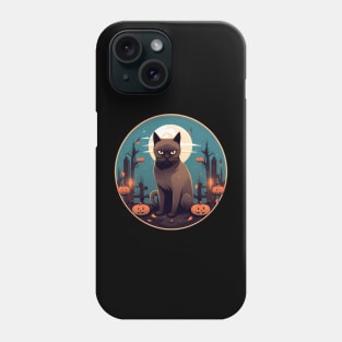 Burmese Cat Halloween, Cat Lover Phone Case