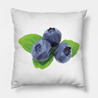 Low poly blueberries Pillow