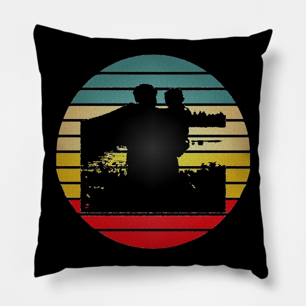 Best Fathers Day Gift | Scenery Father And Child | 父の日 Pillow by artist369