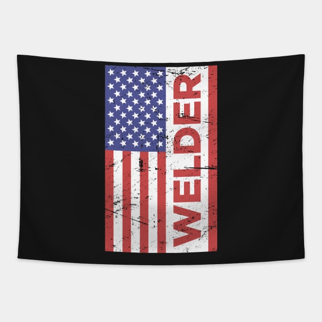 Proud American Welder Tapestry by MeatMan