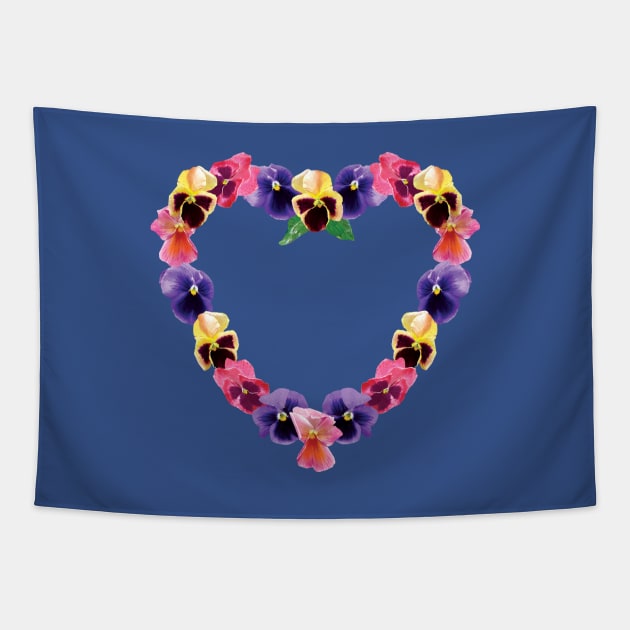 Pansy Heart Tapestry by SusanSavad