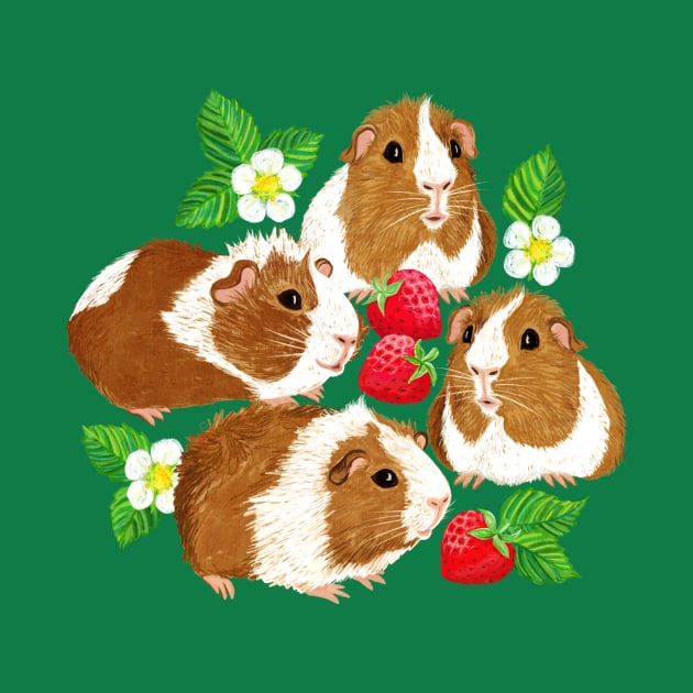 The Sweetest Guinea Pigs with Summer Strawberries by micklyn