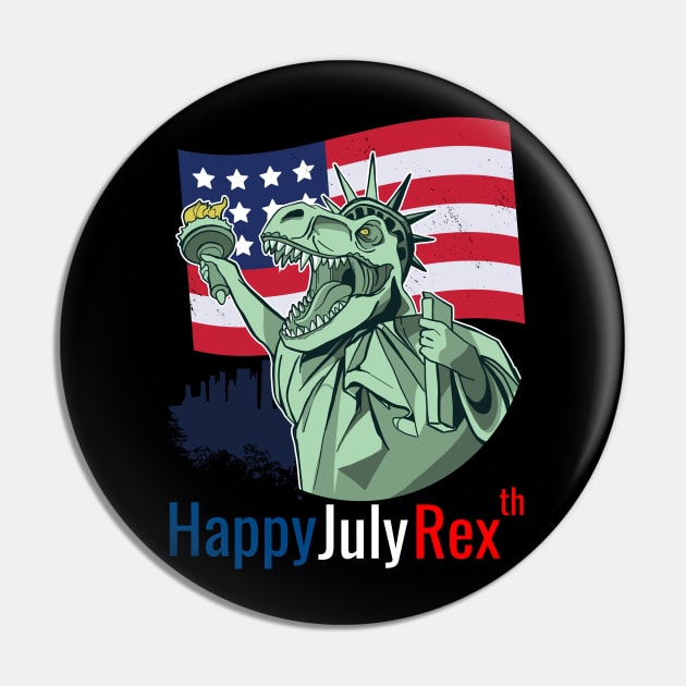 Happy July Rex Pin by WPKs Design & Co