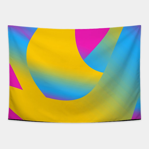 Pan Pride Overlapping Gradient Curves Tapestry by VernenInk