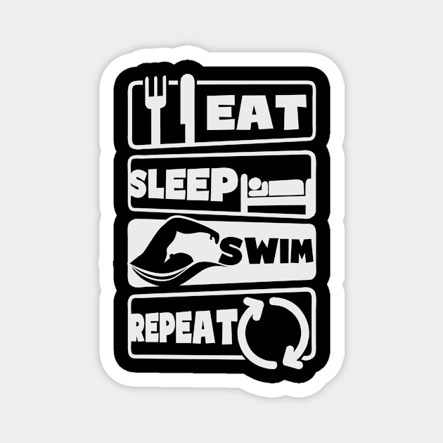 Swimming Athlete Shirt | Eat Sleep Repeat Magnet by Gawkclothing