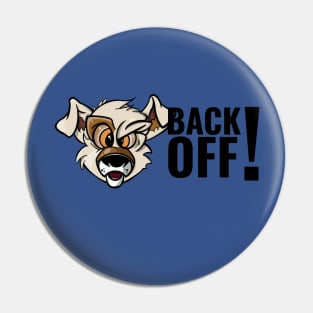 Karate Dog Back Off (Side Text) Pin