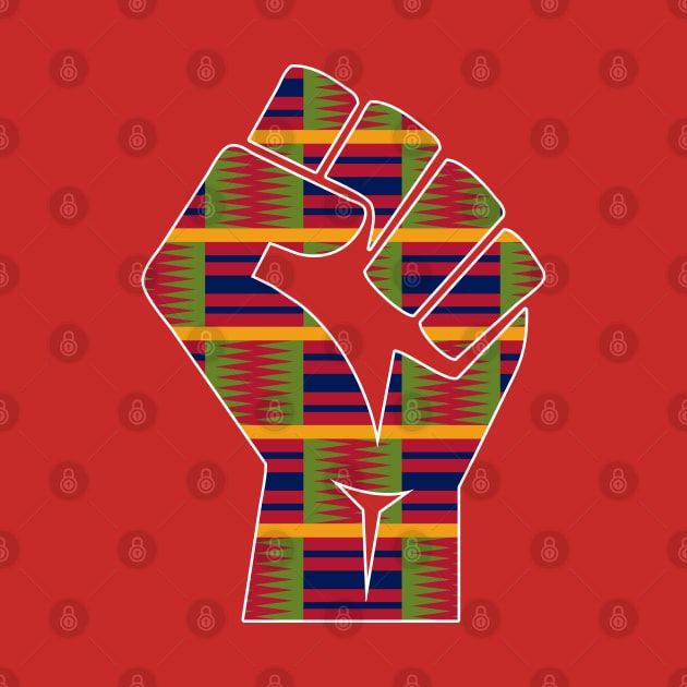 Kente Cloth Black Power Fist by blackartmattersshop