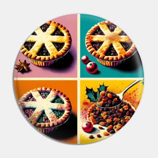 Mince Pie Marvel: A Pop Art Extravaganza - Classic Christmas Pin