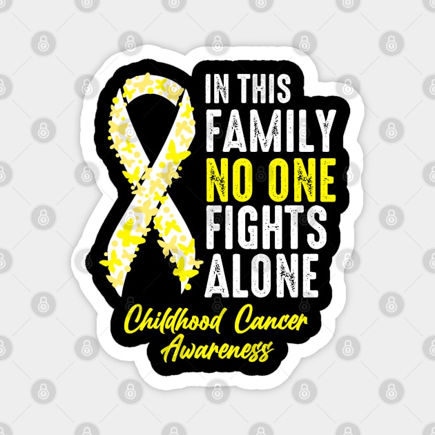 No One Fights Alone Childhood Cancer Magnet by JB.Collection