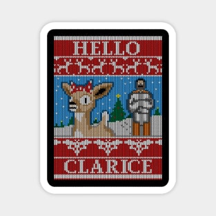 Hello Clarice - Christmas Ugly Sweater - Rudolf / Silence of the Lambs Mashup Magnet