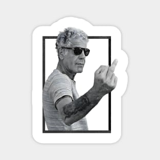 Anthony Bourdain Middle Finger Retro Magnet