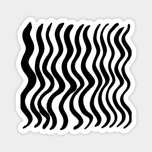 Wavy lines - black and white Magnet