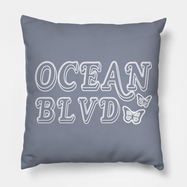 ocean blvd - inspired by lana del rey Pillow by Erin Smart