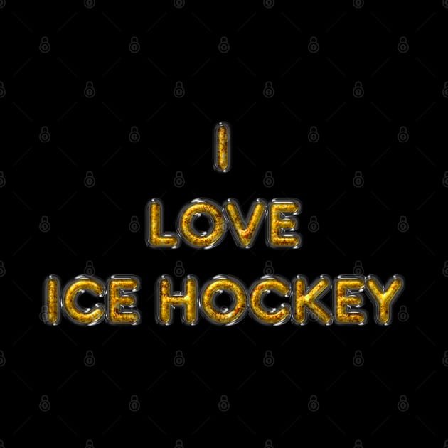 I Love Ice Hockey - Yellow by The Black Panther