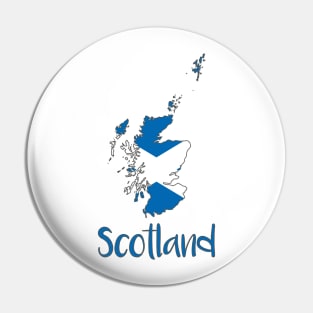 Scotland Saltire Map Typography Design Pin