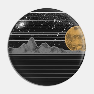 Mountains Full Moon Night Sky Pin