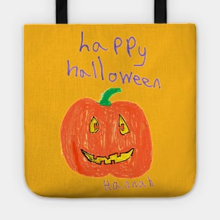 Happy Halloween Pumpkin by Hannah - Homeschool Art Class 2021/22 Art Supplies Fundraiser Tote