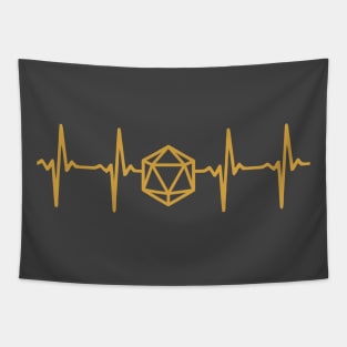 Gold Dice Heartbeat Tapestry