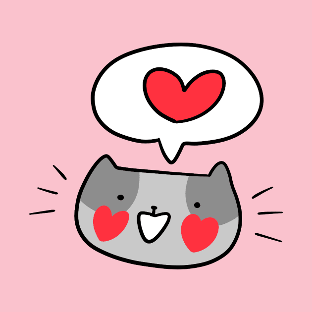 Cat Face Hearts Love by saradaboru