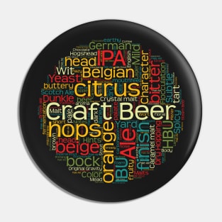 Craft Beer T-Shirt with 100+ Beer Terms for Microbrew Lovers Pin