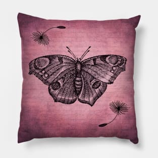 Black butterfly drawing design Pillow