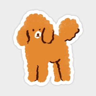 Orange Apricot Minimalistic Poodle Illustration Magnet