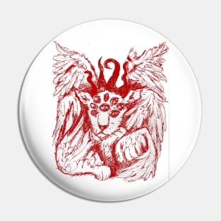 cursed lamb red transparent Pin