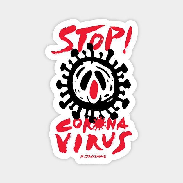 Stop Coronavirus Magnet by nokhookdesign