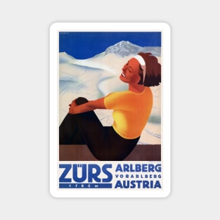 Zürs Austria Vintage Poster 1935 Magnet