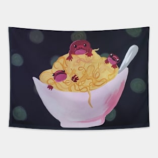 Spaghetti Frogs Original w/ Painted Background Tapestry