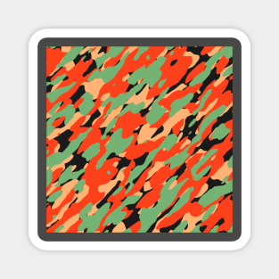 Orange Olive Camouflage Magnet