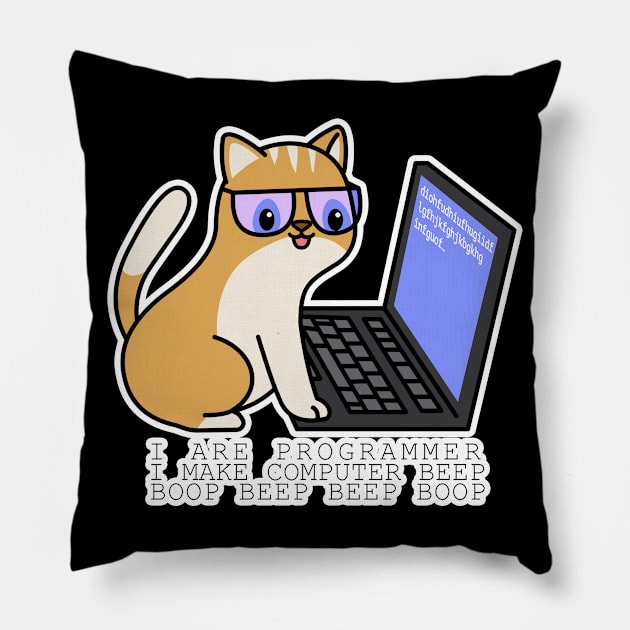 Programmer Cat Pillow by X-TrashPanda