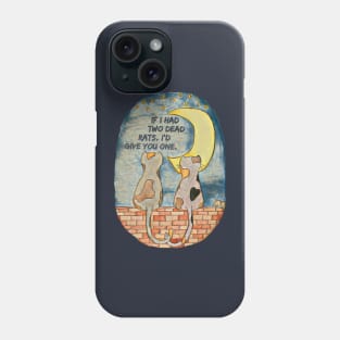 Two Cats and The Moon Phone Case