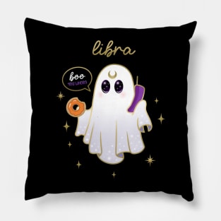 Libra Boo donut Ghost Pillow